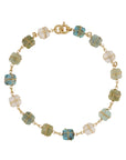 GAS BIJOUX - COLLIER RAINBOW MULTI petit modèle doré - Turquoise, Vésonite, Amazonite et Cristal