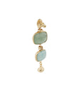 GAS BIJOUX - BOUCLES D'OREILLES SILENE petit modèle dorées - Serpentine et Amazonite