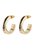 GAS BIJOUX - BOUCLES D'OREILLES SUERTE ÉMAIL NOIR - MÉTAL DORÉ