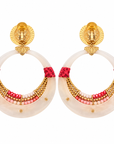 GAS BIJOUX - BOUCLES D'OREILLES CLIPS ACÉTATE - MÉTAL DORÉ - TONS DE ROSE