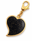GAS BIJOUX - CHARMS COEUR MIRAGE GM - NOIR ET PAILLETTES OR