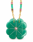 LE MONDE EST STONE - SAUTOIR FLOWER XL JADE VERT