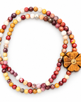 LE MONDE EST STONE - BRACELET DOUBLE FLOWER - PIERRES SEMI PRÉCIEUSES - FLEUR OEIL DE TIGRE
