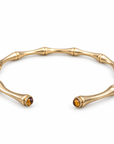 GAS BIJOUX - BRACELET BAMBOU CABOCHON MINI - OEIL DE TIGRE - METAL DORÉ