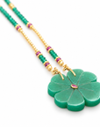 LE MONDE EST STONE - SAUTOIR FLOWER XL JADE VERT