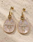 BY GARANCE - BOUCLES PÔLE DORÉES QUARTZ BLANC