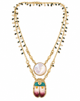 GAS BIJOUX - COLLIER SCAPULAIRE - MÉTAL DORÉ - NACRE BLANCHE