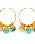 GAS BIJOUX - BOUCLES D’OREILLES CRÉOLES LUCCE - MÉTAL DORÉ - PIERRES NATURELLES