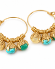 GAS BIJOUX - BOUCLES D’OREILLES CRÉOLES LUCCE - MÉTAL DORÉ - PIERRES NATURELLES