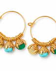 GAS BIJOUX - BOUCLES D’OREILLES CRÉOLES LUCCE - MÉTAL DORÉ - PIERRES NATURELLES
