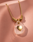 GAS BIJOUX - COLLIER GALET DORÉ - CRISTAL DE ROCHE