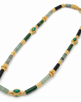 GAS BIJOUX - Collier KALI BIS doré à l'or fin - Tons de vert