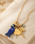 MADAMIRMA - SAUTOIR CHARMS DORÉS - POISSON LAPIS LAZULI
