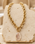 GAS BIJOUX - COLLIER MAILLE ARIANE - PENDENTIF SCARABEE NACRE
