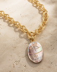 GAS BIJOUX - COLLIER MAILLE ARIANE - PENDENTIF SCARABEE NACRE