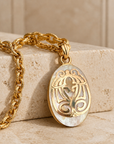 GAS BIJOUX - COLLIER MAILLE ARIANE - PENDENTIF SCARABEE NACRE