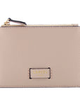 LANCEL - Porte carte NINON zappé en cuir graine - Cappuccino