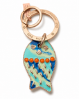 GAS BIJOUX - PORTE CLES NEMO - ÉMAIL VERT D'EAU - BLEU MARINE ET PERLES ORANGE