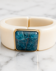 GAS BIJOUX - BRACELET ARTY ACÉTATE IVOIRE - PIERRE APATITE