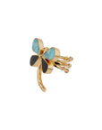GAS BIJOUX - BAGUE LIBELULA DOREE - TURQUOISE