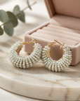GAS BIJOUX - BOUCLES D'OREILLES IZZIA PETIT MODELE DORÉES - VERT MENTHE