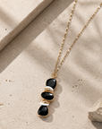 GAS BIJOUX - SAUTOIR SILENE DORÉ - ONYX ET ACETATE BEIGE