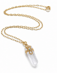 GAS BIJOUX - SAUTOIR CRISTAL NAJA DORÉ - QUARTZ BLANC