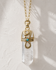 GAS BIJOUX - SAUTOIR CRISTAL NAJA DORÉ - QUARTZ BLANC