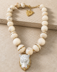 EXVOTOBYNAGAP - COLLIER PANTHERE IVOIRE