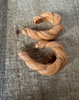 GAS BIJOUX - Boucles d'oreilles MELTE en acétate caramel PIECE UNIQUE