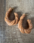 GAS BIJOUX - Boucles d'oreilles MELTE en acétate caramel PIECE UNIQUE