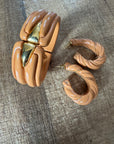 GAS BIJOUX - Boucles d'oreilles MELTE en acétate caramel PIECE UNIQUE