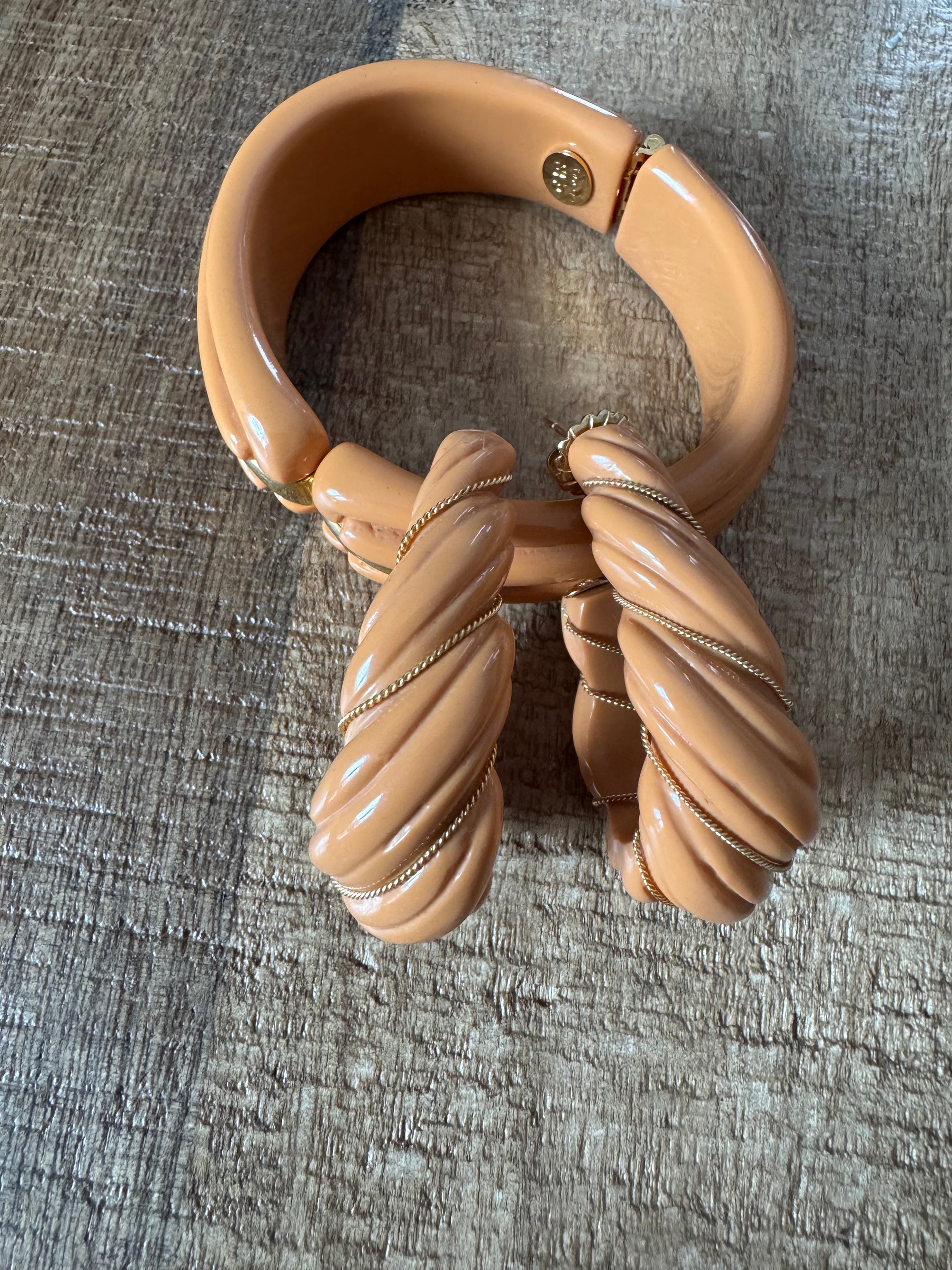 GAS BIJOUX - Boucles d'oreilles MELTE en acétate caramel PIECE UNIQUE