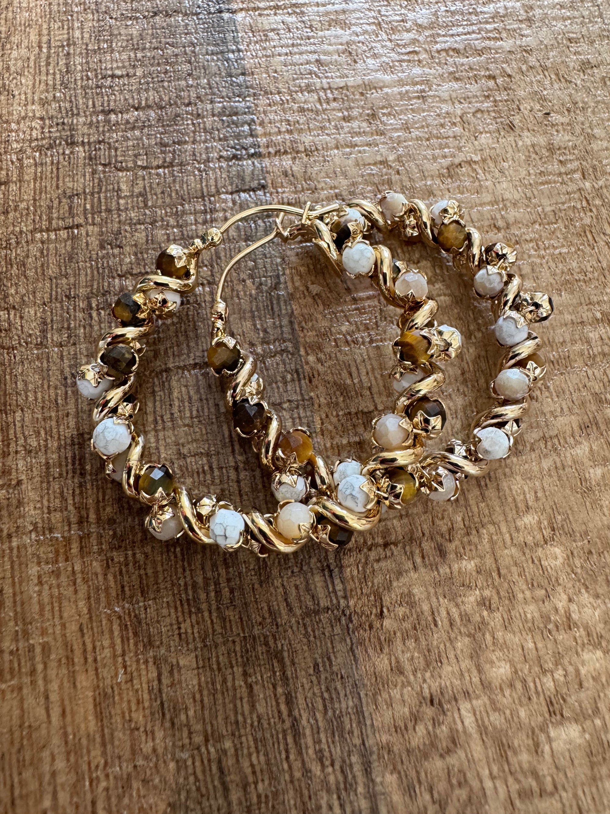 GAS BIJOUX - Boucles d'oreilles EURYDICE moyen modèle dorées à l'or fin- Nouvelles couleurs