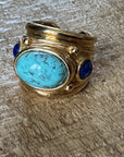 GAS BIJOUX - Bague SIMONE turquoise et lapis lazulii - Taille 2