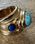 GAS BIJOUX - Bague SIMONE turquoise et lapis lazulii - Taille 2