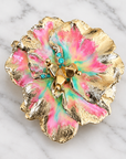 GAS BIJOUX - BROCHE PENSEE DORÉE - ÉMAIL TONS DE ROSES