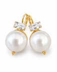 GAS BIJOUX - BOUCLES D'OREILLES DECALCIA DORÉES - BLANCHE CRISTAL BLANC