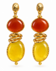 GAS BIJOUX - BOUCLES D'OREILLES SIRENA 2.0 DORÉES - CORNALINE ET CITRINE