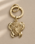 GAS BIJOUX - PORTE CLES TORTUE DOREE - ÉMAIL ROSE FLUO ET JAUNE