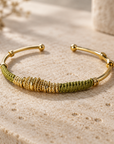 GAS BIJOUX - BRACELET ZIZANIE DORÉ - VERT