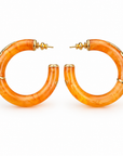 GAS BIJOUX - BOUCLES D'OREILLES CREOLES COBRA PETITE MODELE - ACÉTATE ORANGÉ