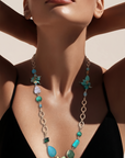 GAS BIJOUX - SAUTOIR VICTORIEN DORÉ - TURQUOISE