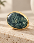 GAS BIJOUX - BAGUE AURA MINI DORÉE - VESSONITE - AJUSTABLE