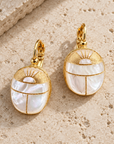 GAS BIJOUX - BOUCLES D'OREILLES SCARAMOUCHE DORÉES - NACRE BLANCHE