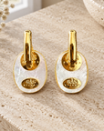 GAS BIJOUX - BOUCLES D'OREILLES SCARAMOUCHE DORÉES - NACRE BLANCHE