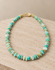 GAS BIJOUX - COLLIER ALOHA MÉTAL DORÉ - AMAZONITE