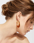 GAS BIJOUX - Boucles d’oreilles Écume acétate dorées grand modèle - Ecaille