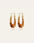 GAS BIJOUX - Boucles d’oreilles Écume acétate dorées grand modèle - Ecaille