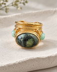 GAS BIJOUX - BAGUE SIMONE DORÉE - VESSONITE - TAILLE S et M